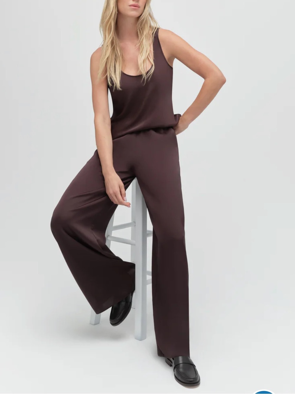 perfectwhitetee Satin tank and Pants set size XS